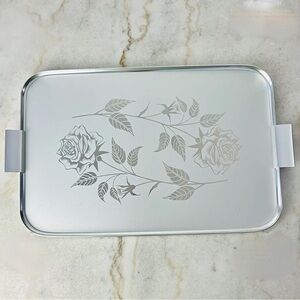 Vintage 1960s Silhouette Silium Alloy Serving Tray 21”x13”